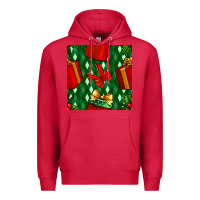 Cardinal christmas surprise gift box seamless pattern Premium Hoodie - BundleAndBundleShop