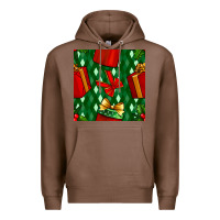 Chestnut christmas surprise gift box seamless pattern Premium Hoodie - BundleAndBundleShop