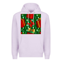 Lilac christmas surprise gift box seamless pattern Premium Hoodie - BundleAndBundleShop