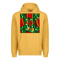 Mustard christmas surprise gift box seamless pattern Premium Hoodie - BundleAndBundleShop