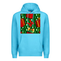 Ocean Blue christmas surprise gift box seamless pattern Premium Hoodie - BundleAndBundleShop