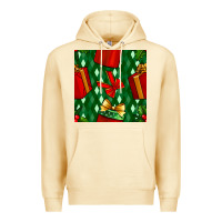 Pina Colada christmas surprise gift box seamless pattern Premium Hoodie - BundleAndBundleShop