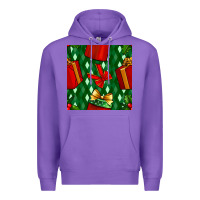 Purple christmas surprise gift box seamless pattern Premium Hoodie - BundleAndBundleShop