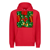 Red christmas surprise gift box seamless pattern Premium Hoodie - BundleAndBundleShop