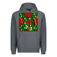 Rock christmas surprise gift box seamless pattern Premium Hoodie - BundleAndBundleShop