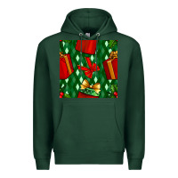 Sports Green christmas surprise gift box seamless pattern Premium Hoodie - BundleAndBundleShop