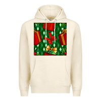 Tofu christmas surprise gift box seamless pattern Premium Hoodie - BundleAndBundleShop