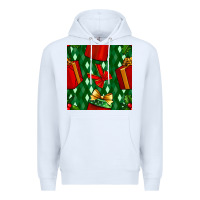 White christmas surprise gift box seamless pattern Premium Hoodie - BundleAndBundleShop