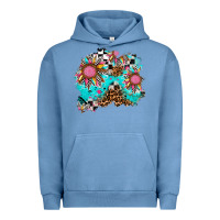 Pigment Pebble Blue race sunflower patches Urban Hoodie - AdoDesignShop