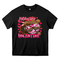 Black Howdy Valentine Heavy Core Tee - CowhideDigitalArt