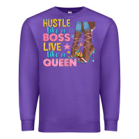 Purple hustle like a boss live like a queen Premium Sweatshirt - texasbilliewilder