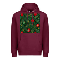 Burgundy christmas ornaments seamless  pattern Premium Hoodie - BundleAndBundleShop