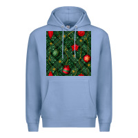 Colony Blue christmas ornaments seamless  pattern Premium Hoodie - BundleAndBundleShop