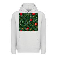 Dove Grey christmas ornaments seamless  pattern Premium Hoodie - BundleAndBundleShop