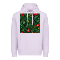 Lilac christmas ornaments seamless  pattern Premium Hoodie - BundleAndBundleShop