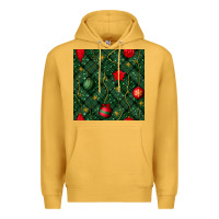 Mustard christmas ornaments seamless  pattern Premium Hoodie - BundleAndBundleShop
