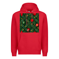 Red christmas ornaments seamless  pattern Premium Hoodie - BundleAndBundleShop