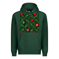Sports Green christmas ornaments seamless  pattern Premium Hoodie - BundleAndBundleShop