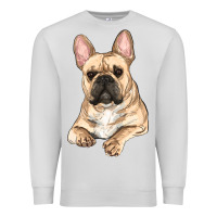 Dove Grey French bulldog sitting Premium Sweatshirt - RanaPortraitStore