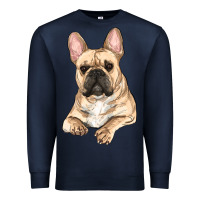 Navy French bulldog sitting Premium Sweatshirt - RanaPortraitStore