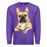 Purple French bulldog sitting Premium Sweatshirt - RanaPortraitStore