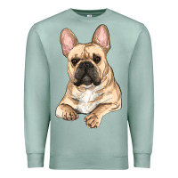 Seafoam French bulldog sitting Premium Sweatshirt - RanaPortraitStore