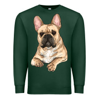 Sports Green French bulldog sitting Premium Sweatshirt - RanaPortraitStore