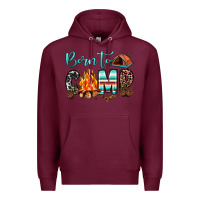 Burgundy born to camp Premium Hoodie - JahusDesignShop