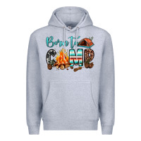 Heather Grey born to camp Premium Hoodie - JahusDesignShop