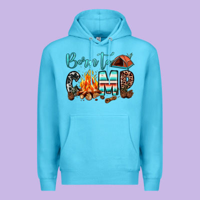 Born To Camp Premium Hoodie Designed By Jahusdesignshop