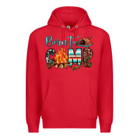Red born to camp Premium Hoodie - JahusDesignShop
