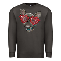Smoke french bulldog with love glasses Premium Sweatshirt - RanaPortraitStore