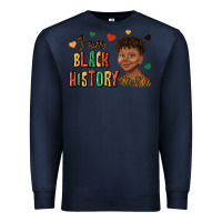 Navy i am black history afro black boy child juneteenth Premium Sweatshirt - texasbilliewilder