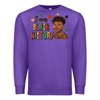 Purple i am black history afro black boy child juneteenth Premium Sweatshirt - texasbilliewilder