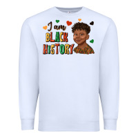 White i am black history afro black boy child juneteenth Premium Sweatshirt - texasbilliewilder