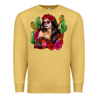 Antique Gold mexico girl Premium Sweatshirt - Zillion Design Studio
