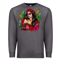 Charcoal Heather mexico girl Premium Sweatshirt - Zillion Design Studio
