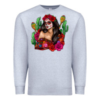 Heather Grey mexico girl Premium Sweatshirt - Zillion Design Studio