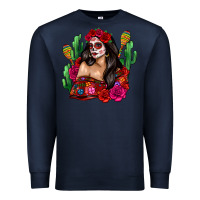 Navy mexico girl Premium Sweatshirt - Zillion Design Studio