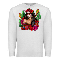 Oatmeal Heather mexico girl Premium Sweatshirt - Zillion Design Studio