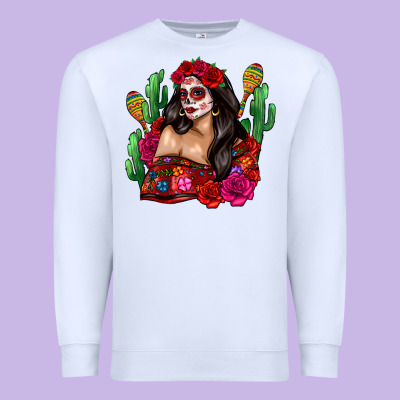Mexico Girl Premium Sweatshirt Designed By Zillion Design Studio