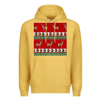 Antique Gold christmas deer and ornaments seamless pattern Premium Hoodie - BundleAndBundleShop