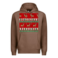 Chestnut christmas deer and ornaments seamless pattern Premium Hoodie - BundleAndBundleShop