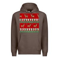 Coffee christmas deer and ornaments seamless pattern Premium Hoodie - BundleAndBundleShop