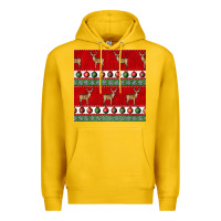 Lemon christmas deer and ornaments seamless pattern Premium Hoodie - BundleAndBundleShop