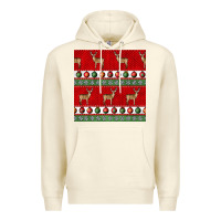 Sandshell christmas deer and ornaments seamless pattern Premium Hoodie - BundleAndBundleShop