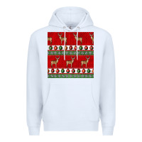 White christmas deer and ornaments seamless pattern Premium Hoodie - BundleAndBundleShop
