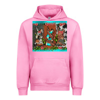 Fuchsia Pink easter bunny's leopard cowhide cactus Urban Hoodie - JahusDesignShop