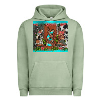 Pigment Oil Green easter bunny's leopard cowhide cactus Urban Hoodie - JahusDesignShop