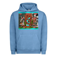 Pigment Pebble Blue easter bunny's leopard cowhide cactus Urban Hoodie - JahusDesignShop